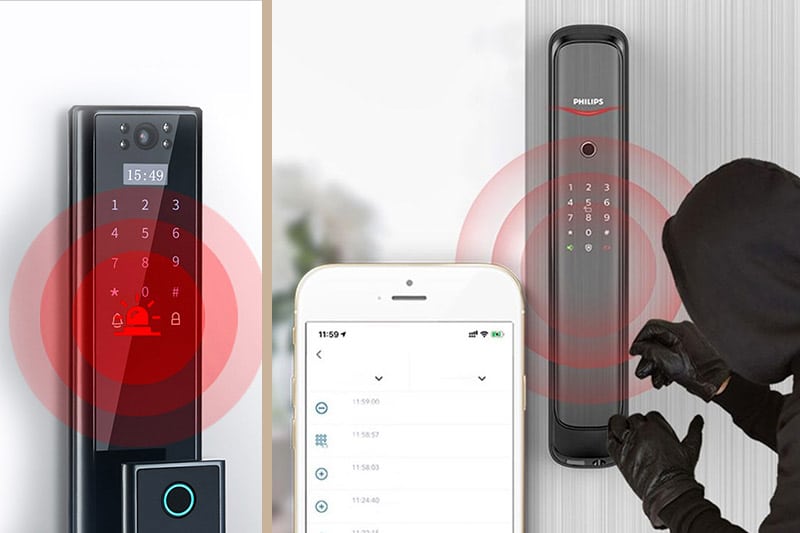 Home security with smart door lock