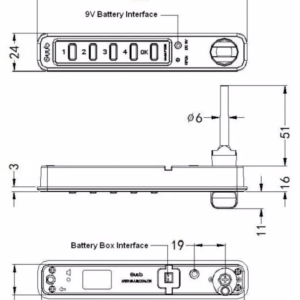 Size dimensions of gubb electronic cabinet lock